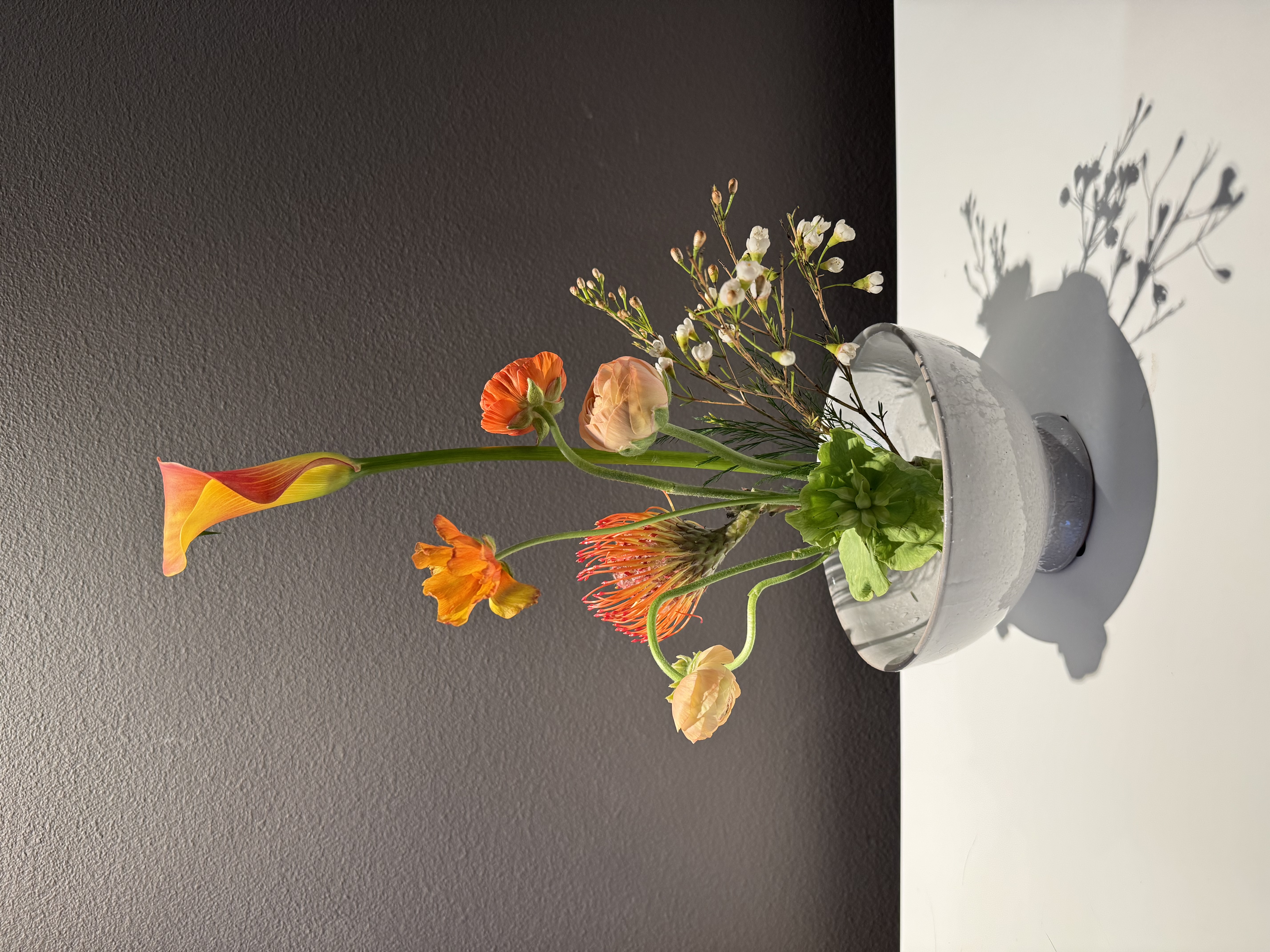 Ceremony aisle flowers with a colorful meadow style
